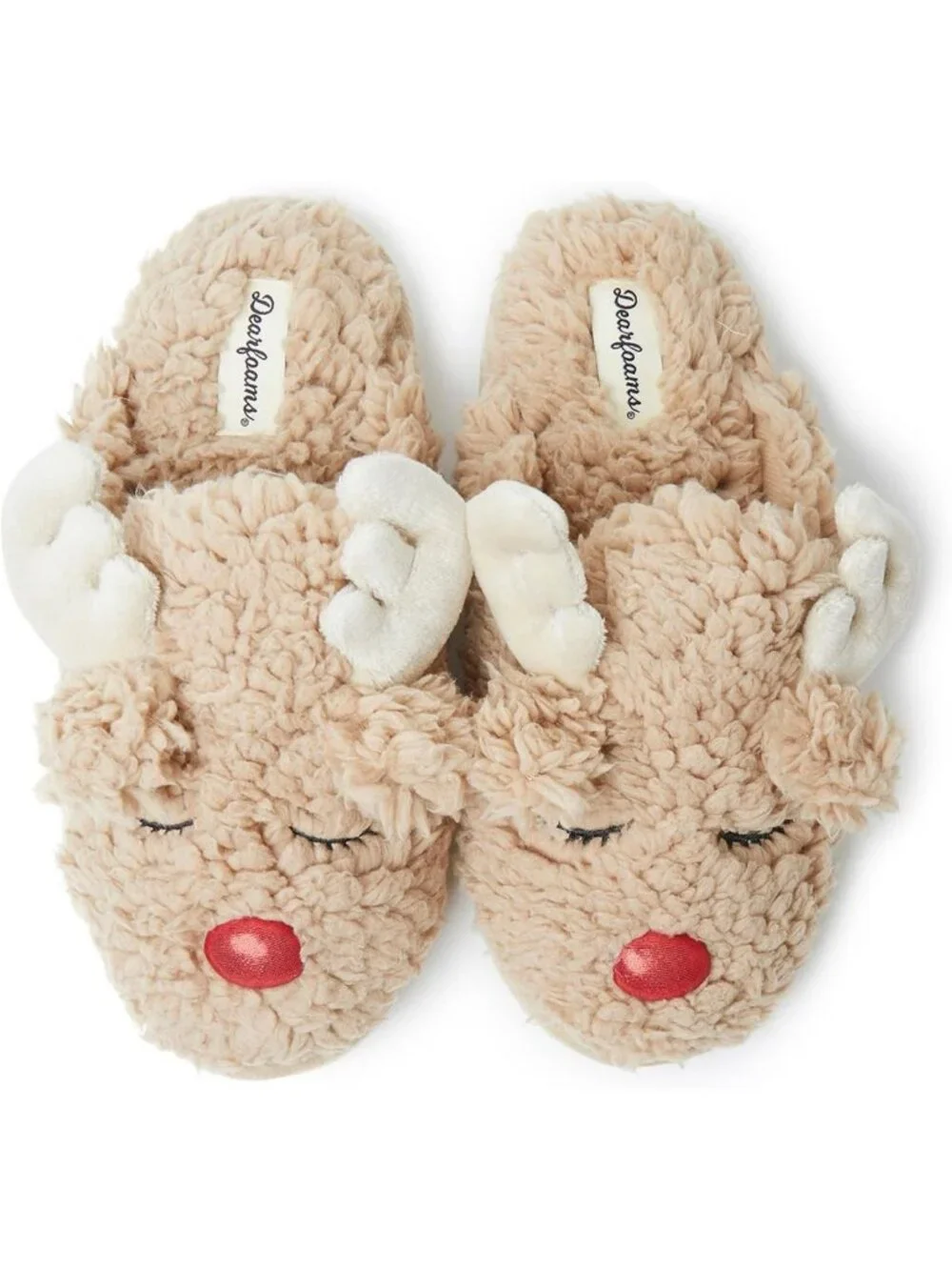 Cozy Matching Family Holiday Scuff Slippers - Reindeer & Turkey Design